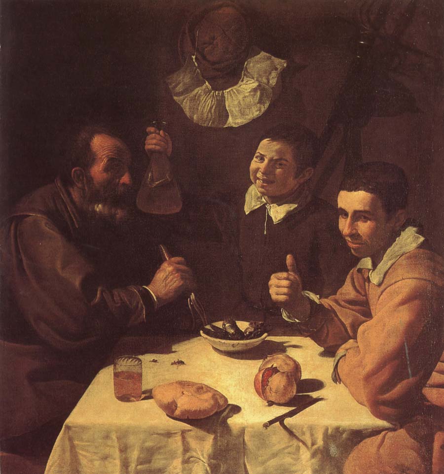 The three man beside the table